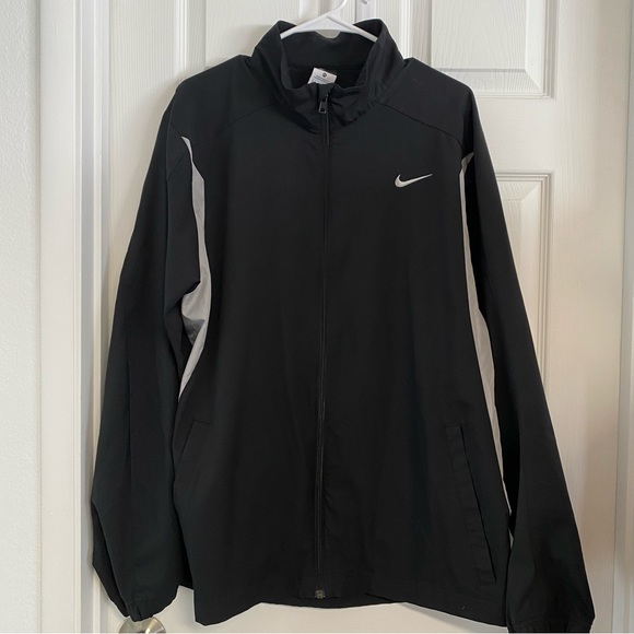 Nike mens black gray zip ip‎ windbreaker jacket xl. - Picture 1 of 4